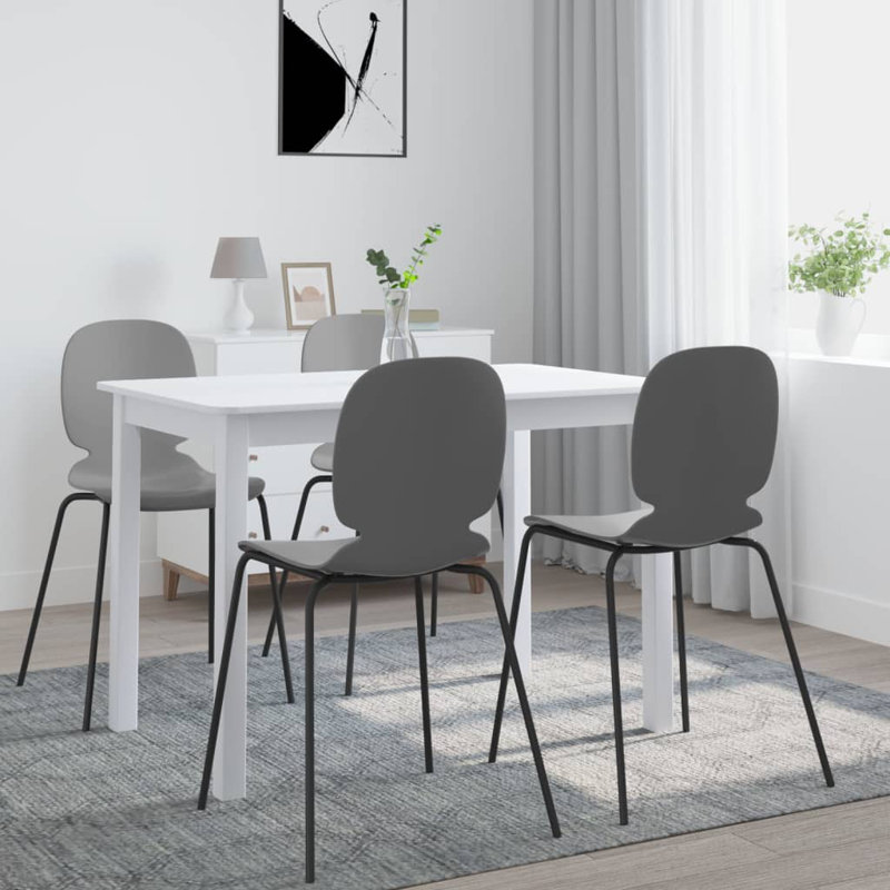 Essie Rectangular Dining Table with Wood Base, White