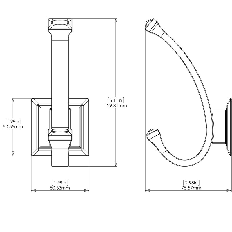 Transitional Wall Hook, Brushed Nickel