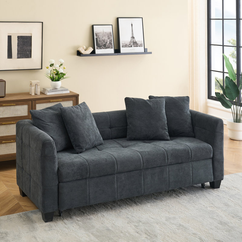 Lit de jour pliant rembourré 78 ", gris