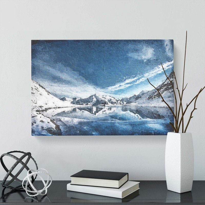 Winter Mountain Reflection - Wrapped Canvas, 35cm H x 50cm W x 3cm D