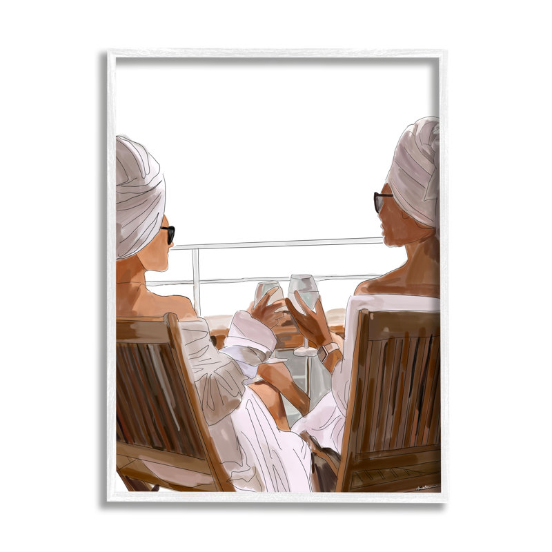 Au-434-Giclée, amis d'été se détendant sur la plage, impression, H 30 po x l 24 po x P 1,5 po