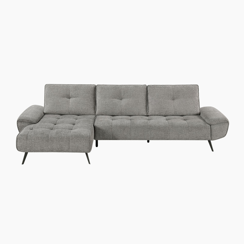 Kenner 125" Modern & Contemporary 2-Piece Sectional - Chenille Sectional, Customizable Seat Depth, Chaise for Lounging
