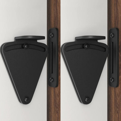 LAZ Barn Door Lock Hardware Black Steel Sliding Privacy Latch For Closet Shed Pocket Doors（2PCS）