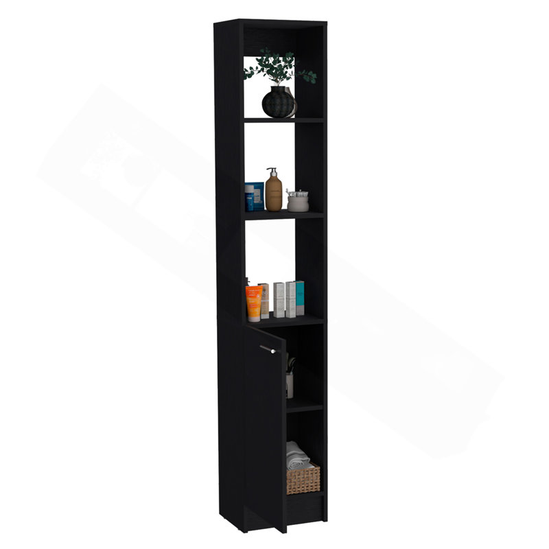 Armoire de rangement en lin avec une porte Parks, une grande armoire de salle de bain avec 6 tablettes, pour salle de bain, salon, cuisine