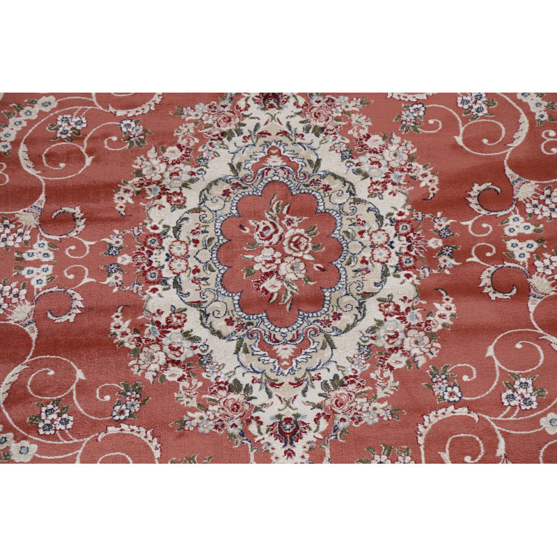 Tapis turc oriental à motif floral transitionnel 2 x 3, Tapis de couloir 2 pi 7 po x 9 pi 10 po