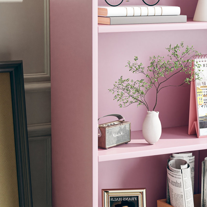 Bibliothèque Marlik, (8 tablettes) H 42,5 po x l 55,1 po x P 9,4 po, Rose