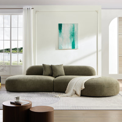 Chanard Wks4ggx2 Right Side Royal, Green Built-up Sofa With Removable Pillows, Adjustable Seat Front And Rear Functions, Durable Fabric, Interior Solid Wood Frame Filled With High-density Sponge