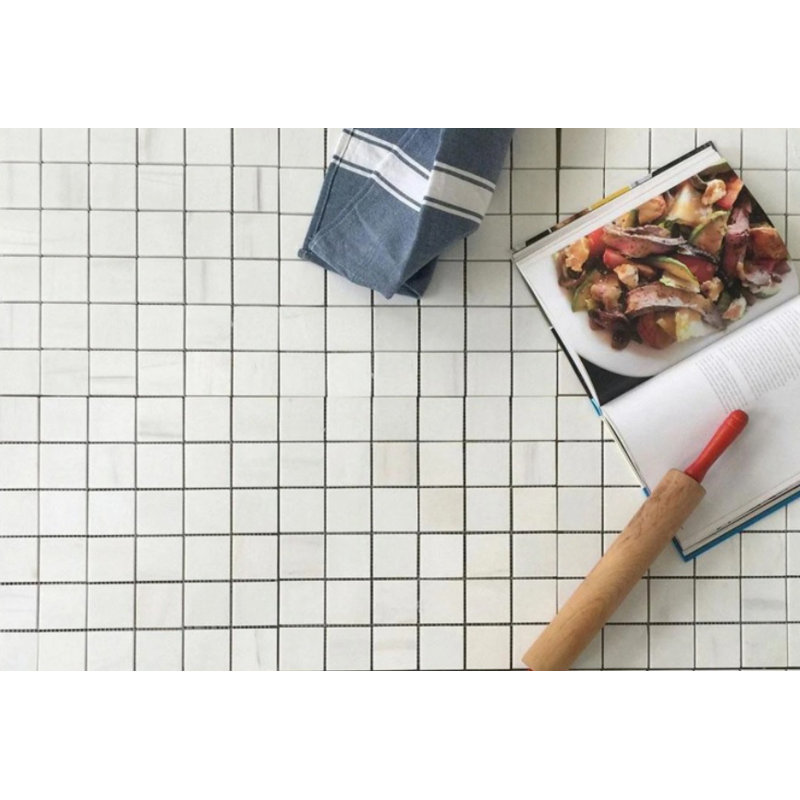 Arabescato Natural Stone Grid Mosaic Wall Tile