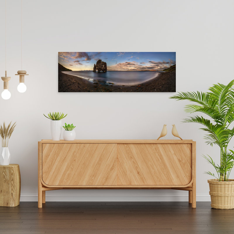 «Majestic Sea Stack Dusk Dramatic Peaceful Serene Coastal», art mural, H 12 po x l 36 po