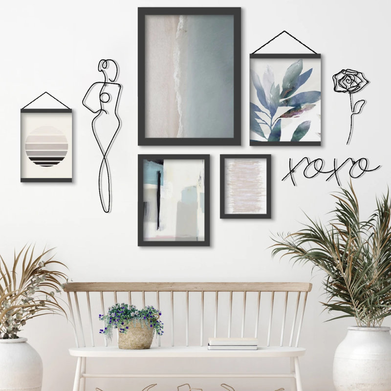 Décoration murale en métal 13,5 x 6,5 po