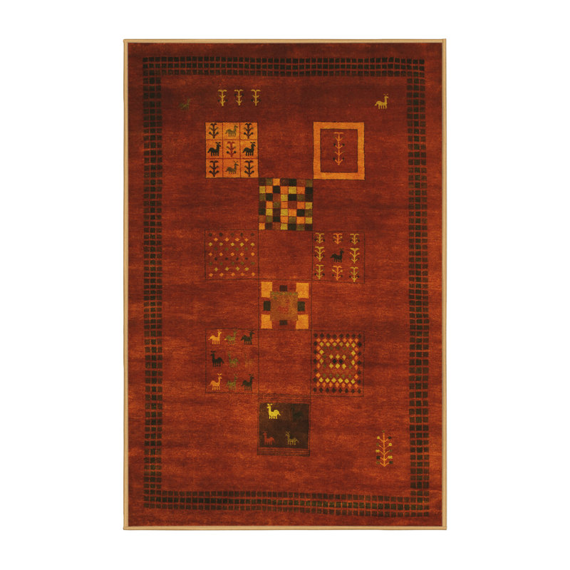 Tapis contemporains jaunes lavables à la machine 596, Rectangle 3 pi x 5 pi