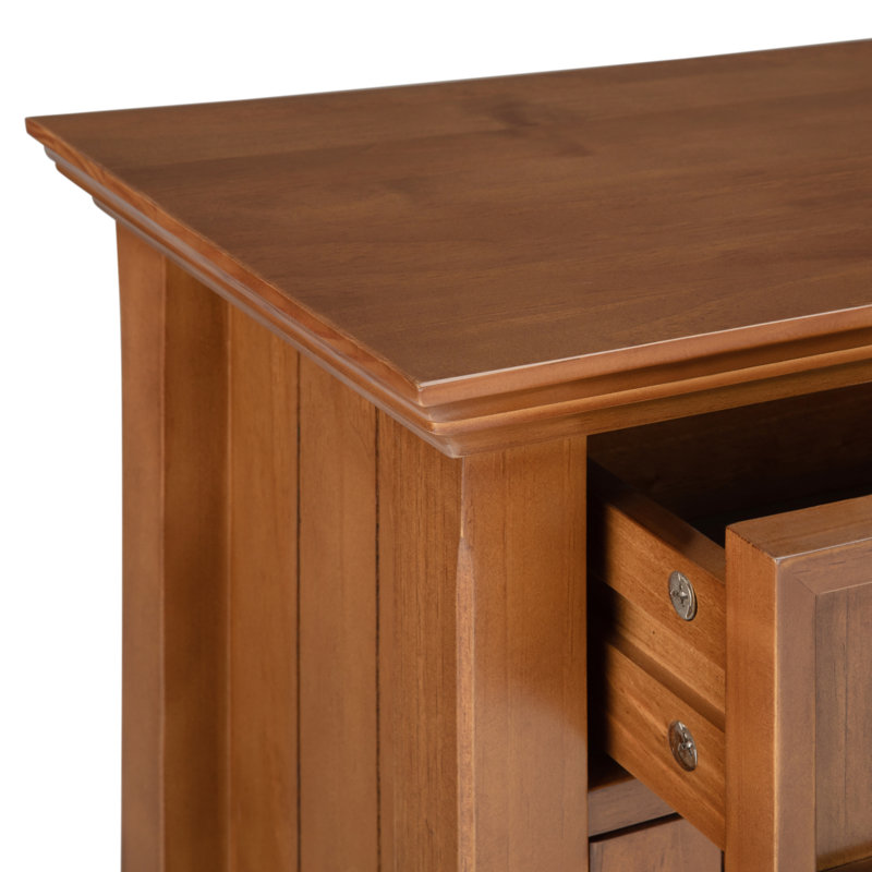 Light Golden Brown Solid Wood Office Storage Cabinet with Adjustable Shelves