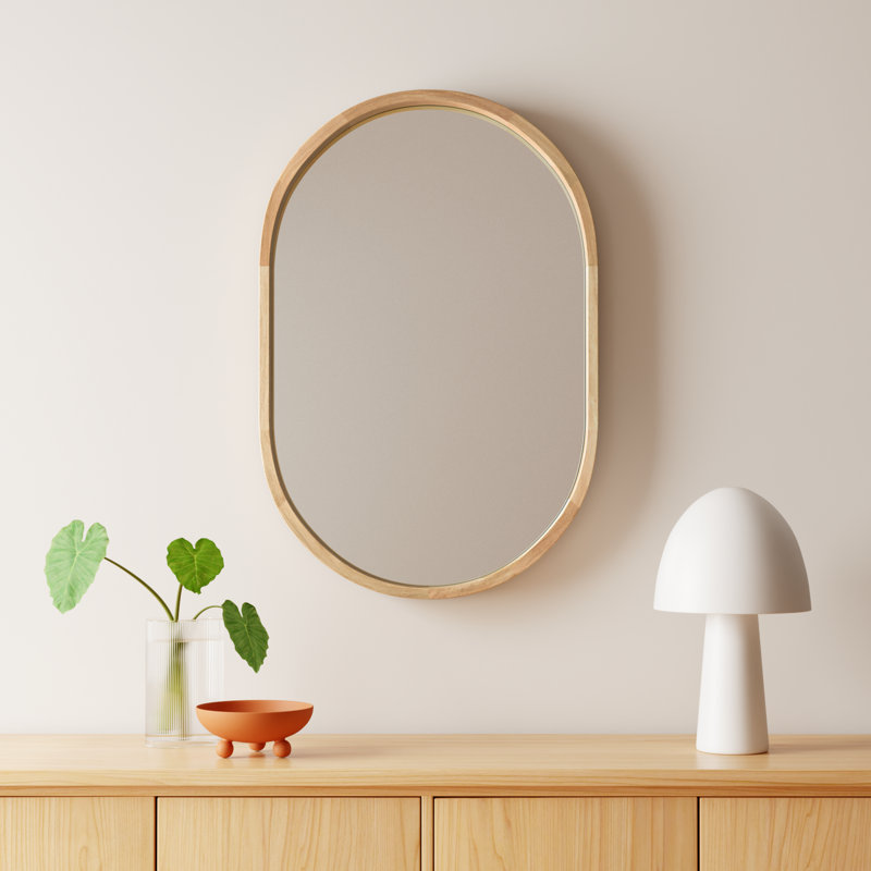Roberts Solid Wood Flat Mirror, Natural