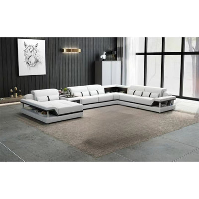 Asantae - Genuine Leather Modular Corner Sectional