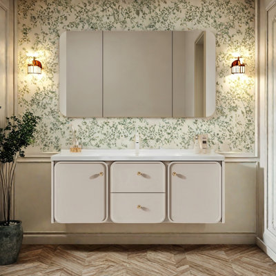 Cream-style French bathroom cabinet