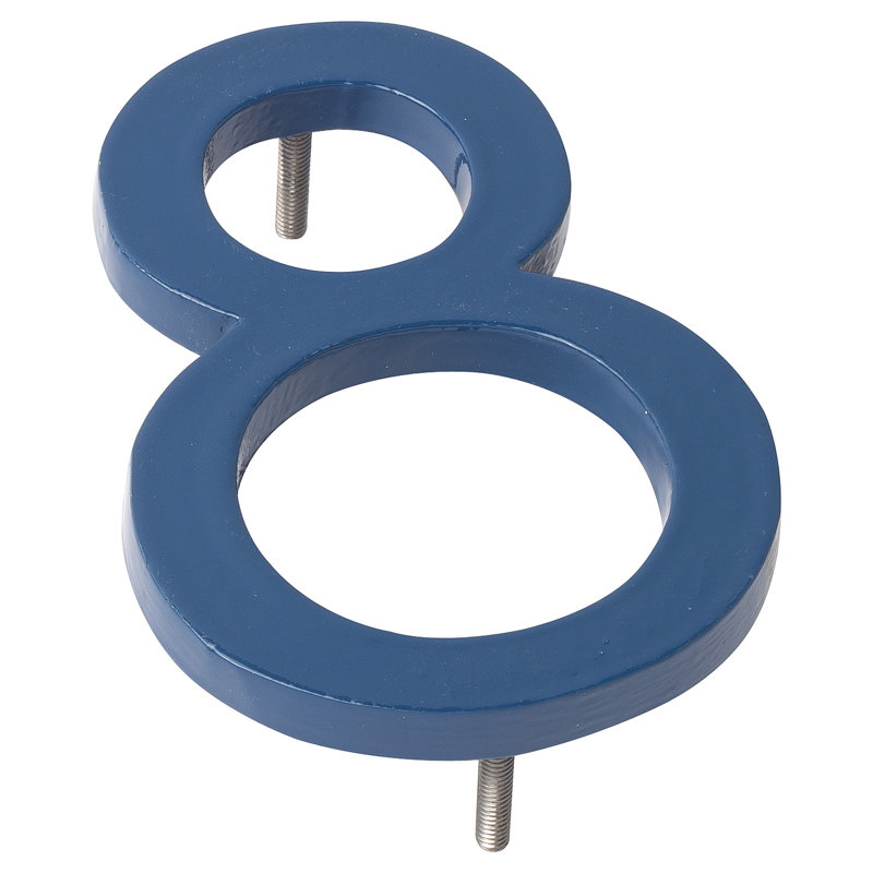 24 in. Flat Floating Mount House Number, Sea Blue, 8