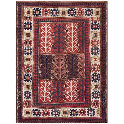 Tribal Design Late 19th Century Antique Caucasian Kazak Rug