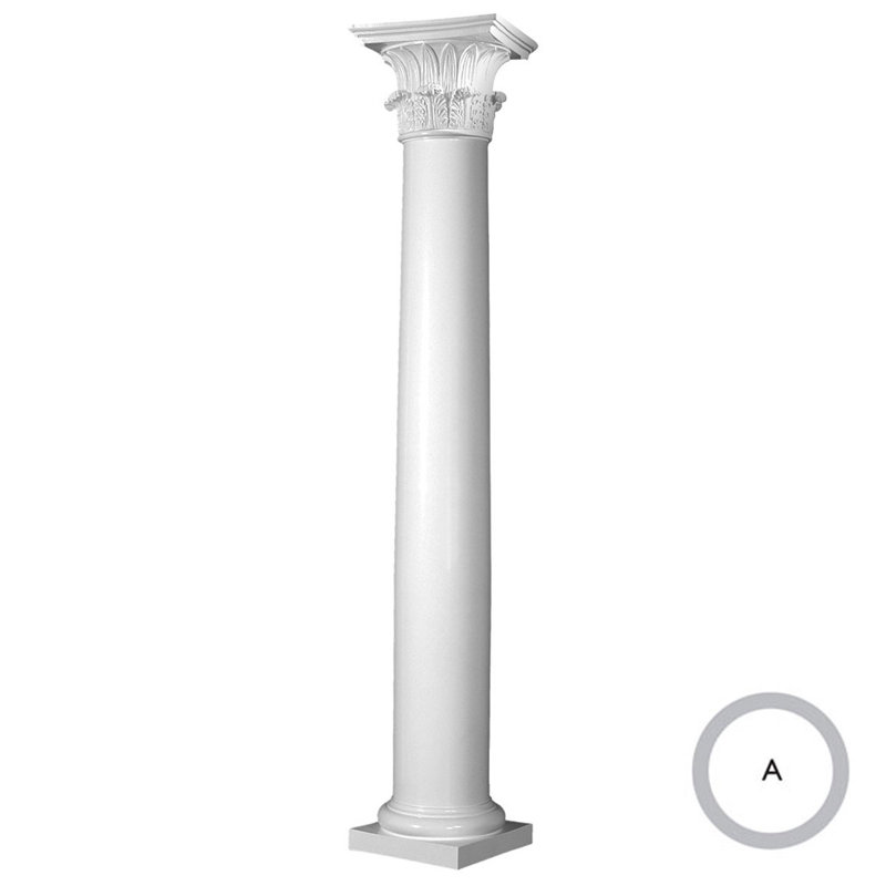 Colonne ronde Endura-Stone, 8 po de diamètre x H 5 pi ,  Plan type A - non fendu / entier