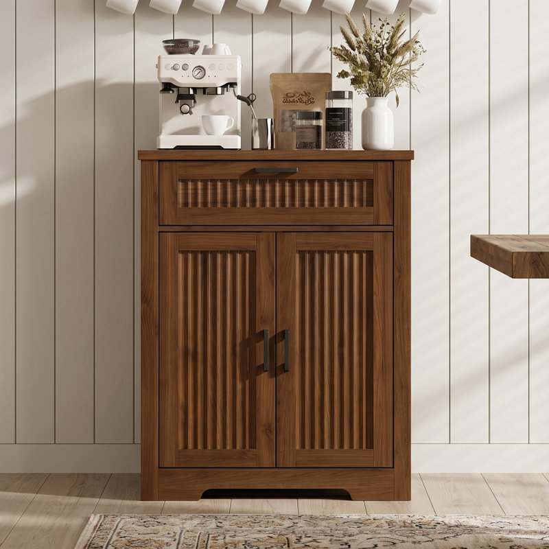 Buffet de 25,2 po de largeur avec tiroir et tablette réglable Tahara, 34.25" H x 25.19" W x 15.35" D, Brun