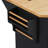 56 Inch Kitchen Island With Rubber Wood Veneer Drop Leaf, Power Outlet, 4 Door Shelves, Embossed Vertical Stripe Rolling Kitchen Cart On 4 Wheels With 6 Deep Drawers For Kitchen, Dining Room-1993906560