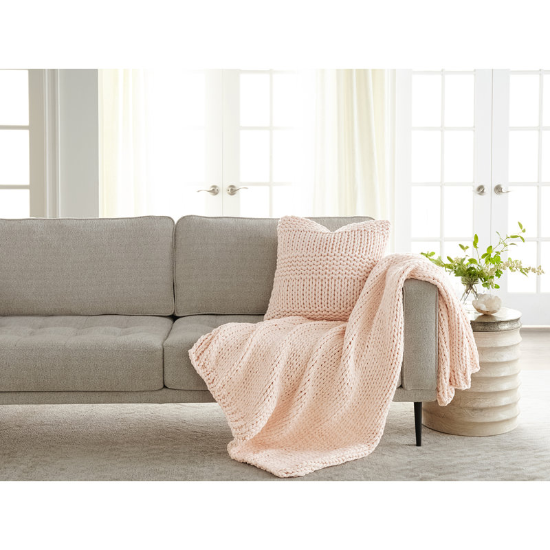 Coussin décoratif Cozy Chunky Knit, Rose