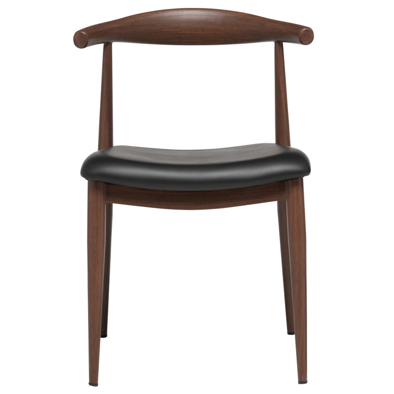 Hasbrouck Leather Upholstered Side Chair, Dark Walnut