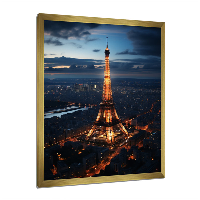 Paris Montparnasse, impressions sur toile, Cadre photo doré, H 32 po x l 16 po x P 1 po