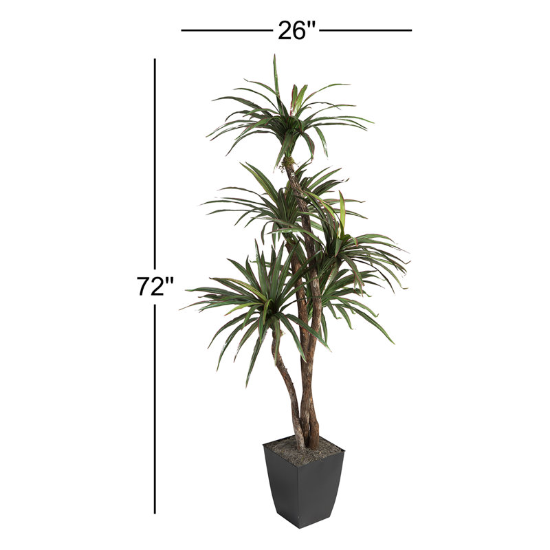 72'' Faux Dracaena Tree in Planter