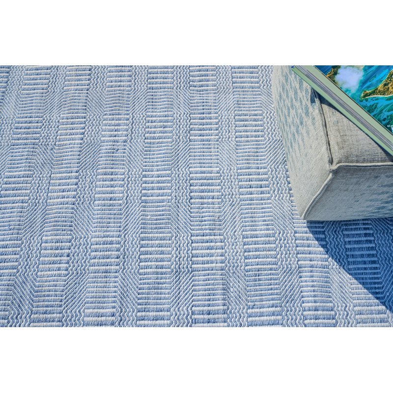 Naples Geometric Area Rug in Light Blue, Rectangle 9' x 12'
