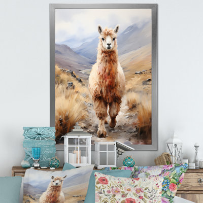 Romantiques Alpaca Grazers II - Alpaca, art mural