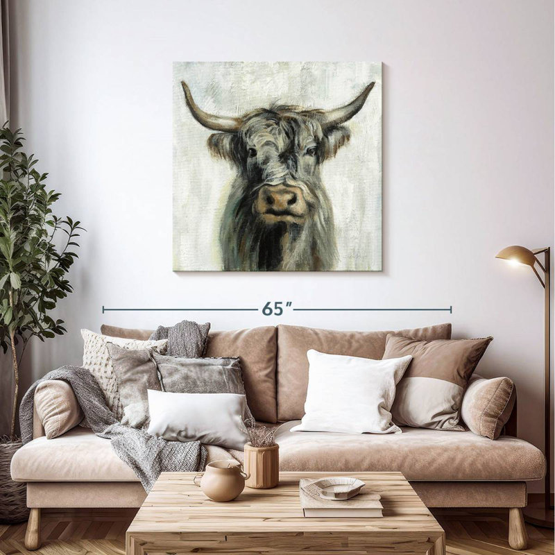 Crowle Highland Cow Portrait, H 39 po x l 39 po
