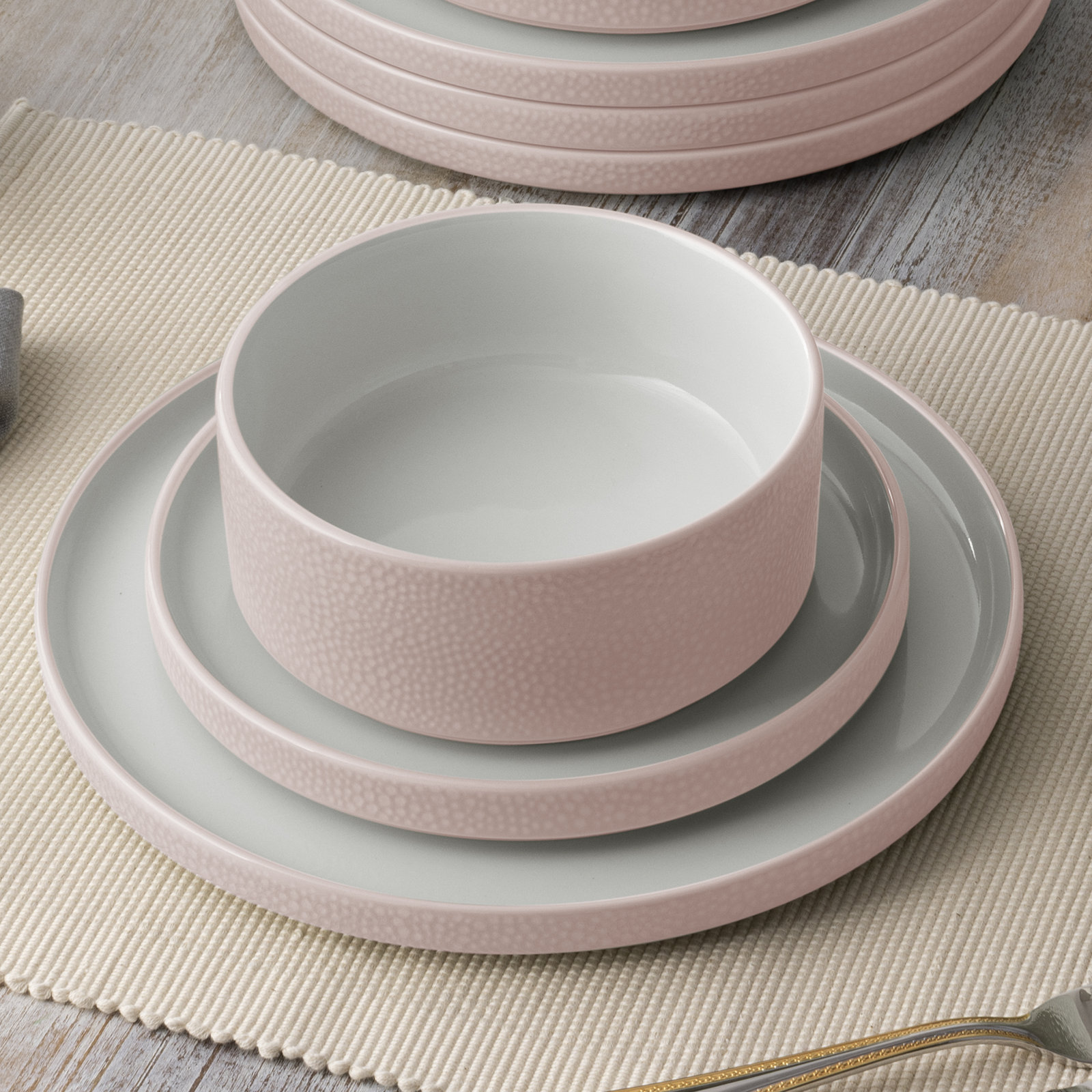 ColorStax Porcelain Dinnerware Set, Blush