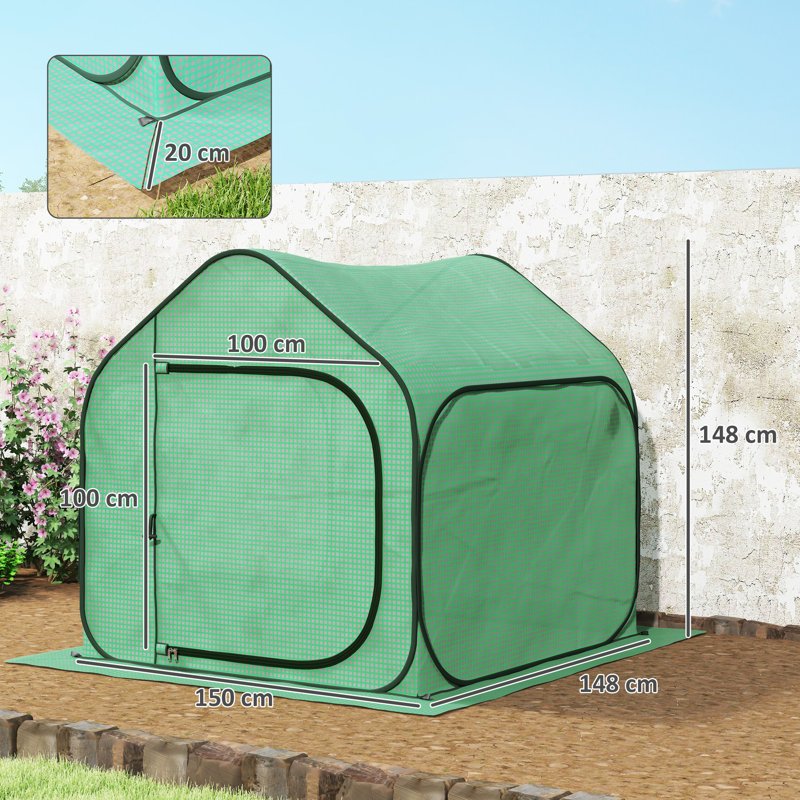 Dorian  Modern Pop-Up Greenhouse With Durable Steel Frame And Robust Plastic Cover