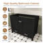 Meuble sous-vasque de salle de bain moderne de 42 pouces, noir, avec tiroirs à fermeture douce et étagères réglables, construction en MDF (lavabo non inclus)