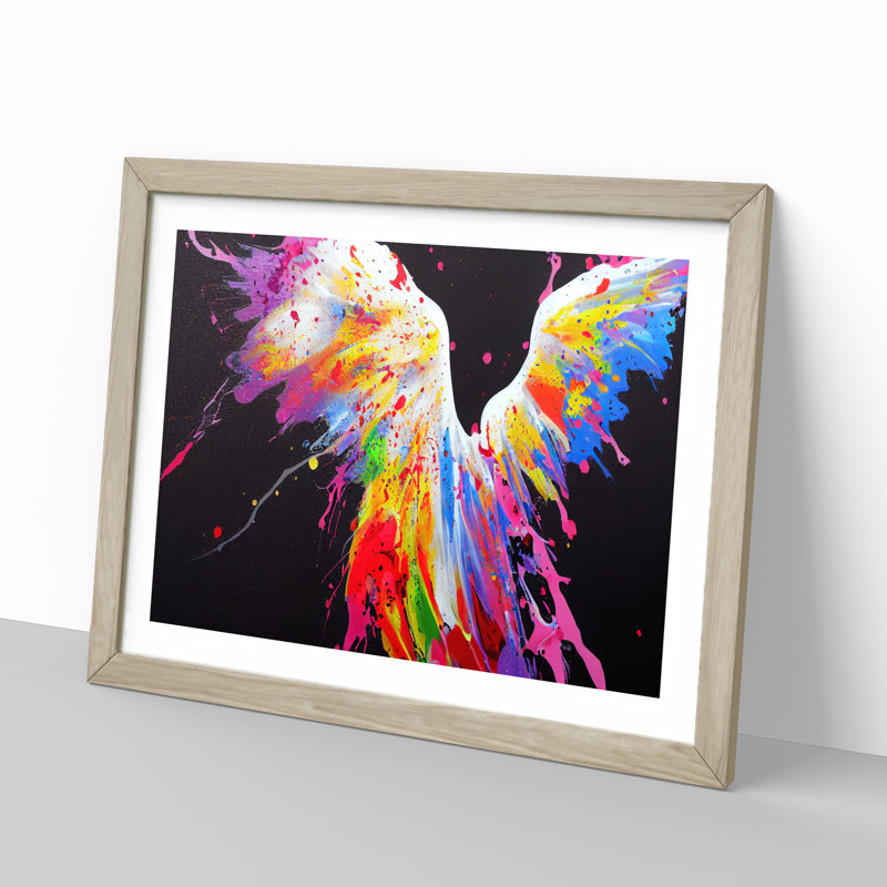 Angel Painted Vol.1 Abstract - Single Picture Frame Print, 46cm H x 64cm W, Grey