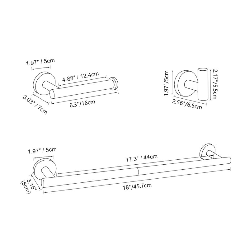 Porte-serviettes à main pour support mural, porte-serviettes, porte-serviettes, porte-mouchoirs rond en acier inoxydable SUS 304