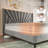 Bed Frame With 51"High Velvet Upholstered  Wingback Headboard, Platform Bed With Charging Station And Led Lights-655026587-655026585
