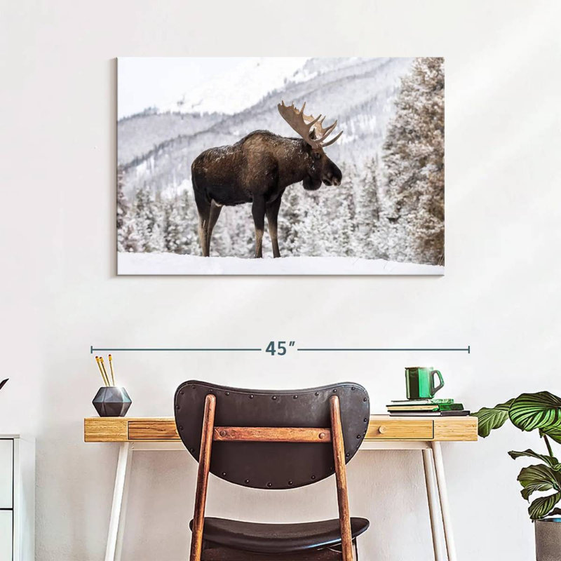 Snowy Moose, 26" H x 39" W