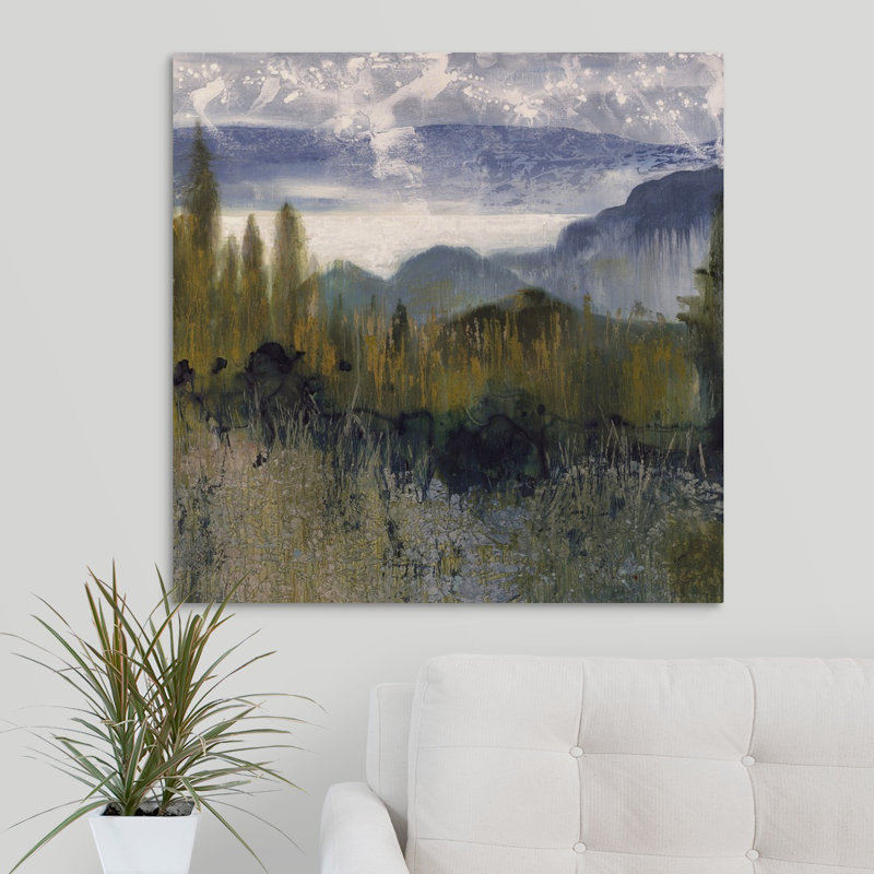 « distante peak », peinture sur toile, H 30 po x l 30 po x p 1,25 po, Toile tendue