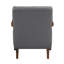 Chaise d'appoint contemporaine en cuir 100% gris foncé, coquille de contreplaqué et pieds en cuir avec finition en noyer-4535952