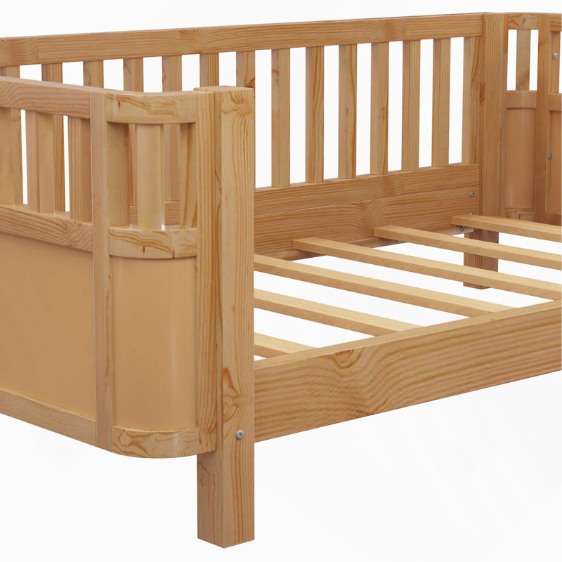Wood Low Profile with Rails, Natural, Twin