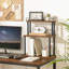 Organisateur de comptoir de cuisine, tablette d'angle mobile, organisateur de rangement de bureau pour comptoir, bureau, salon, brun rustique et noir