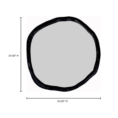 Wall Mirror, Small Asymmetrical, Modern, Black