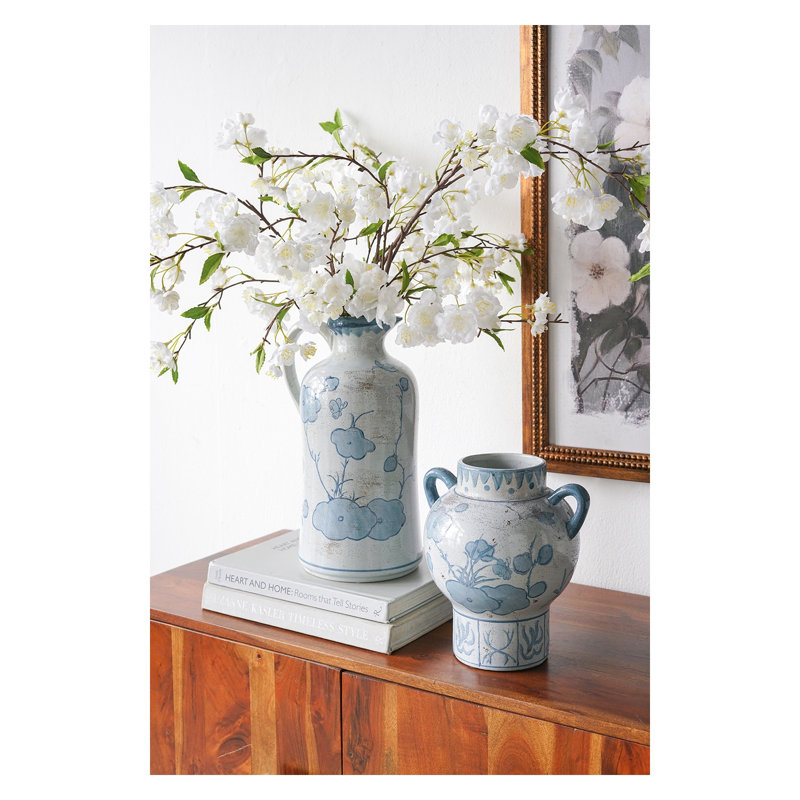 Vase en céramique bleu et blanc Classic
