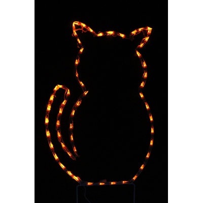 Cat Outline Christmas Holiday Lighted Display