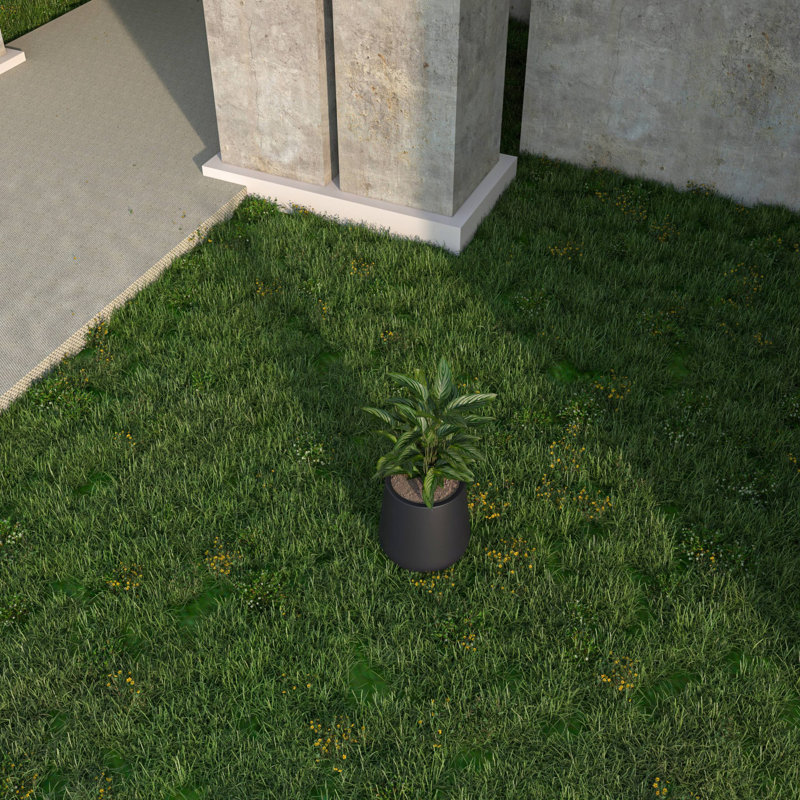 Pot à fleurs fait à la main Weybright, Noir, noir, noir, noir, H 7,9 po x l 7,1 po x P 7,1 po