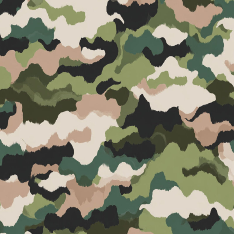 Papier peint adhésif auto-adhésif militaire noir, brun, crème, vert, camouflage, couleur Pro, L 24 po x L 118 po