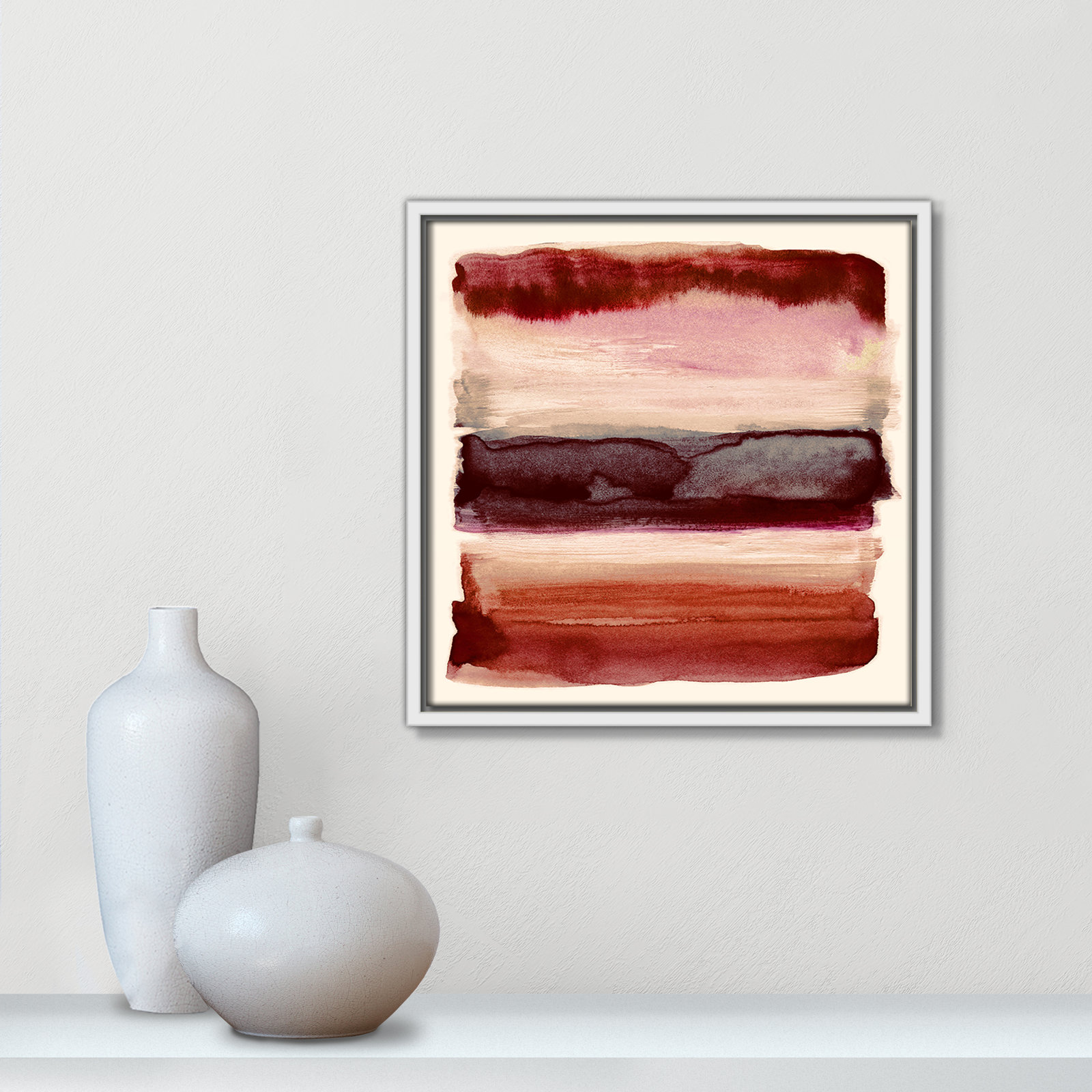 Burgundy Sky II Print by Nan, White, 13.5" H x 13.5" W