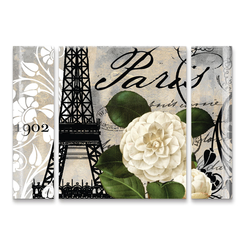 Ensemble de 3 panneaux multicolores Color Bakery «Paris Blanc I», H 30 po x l 41 po x P 2 po