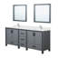 84 po L x P 22 po Meuble-lavabo double en gris foncé, comptoir en quartz blanc, robinet, 34 miroirs - aux rayures et aux taches pour une durabilité accrue-1114962189